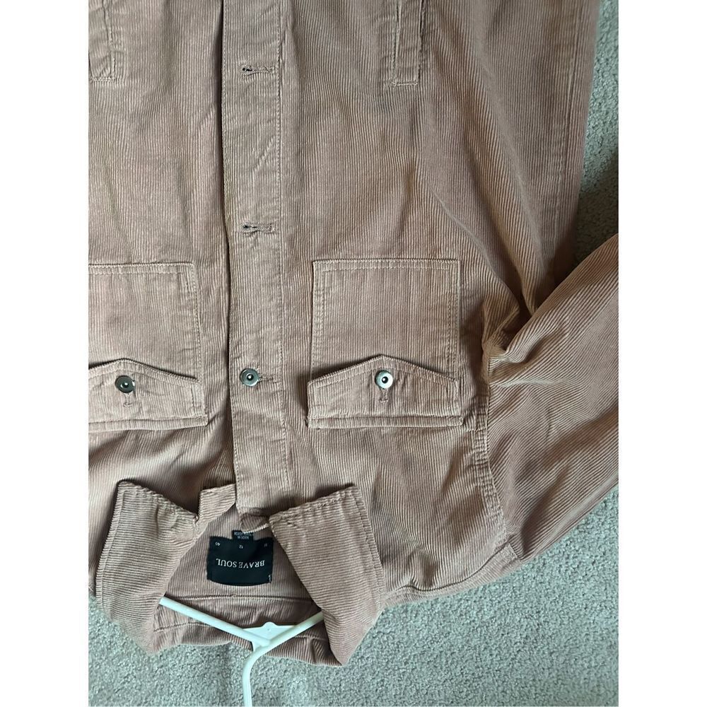 BRAVE SOUL Blake Shirt Jacket In Cord-pink M - Picture 7 of 11